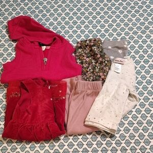 Bundle Lot Girls Size 12 Months Clothing 6 Pieces Pants Shirt Dress Vest Lot 20